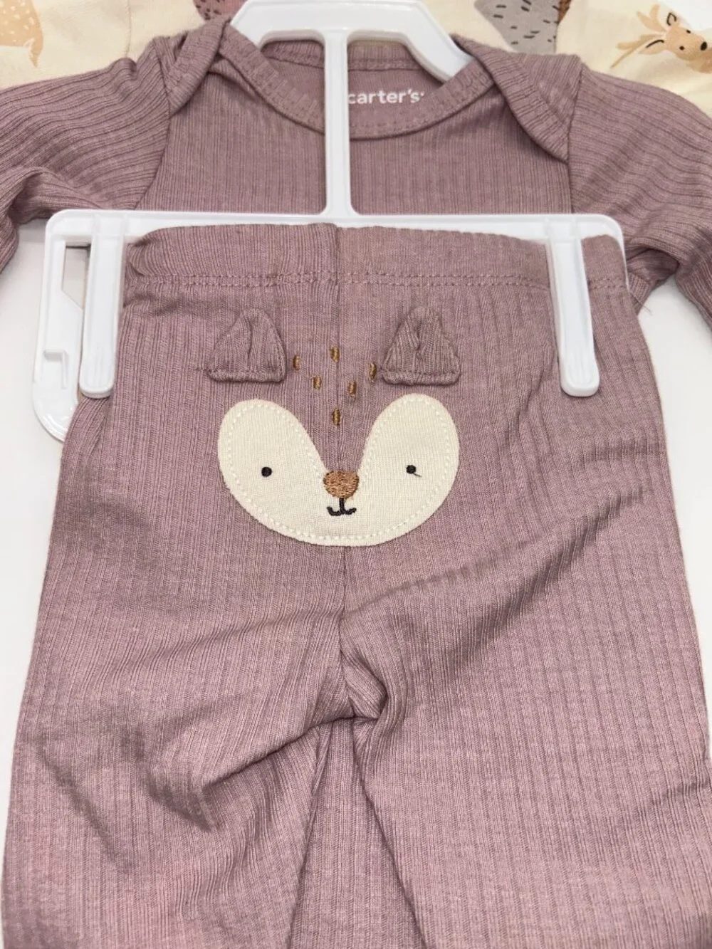 Carter's Girls Newborn Animal Themed Long Sleeve Bodysuit Outfit Set